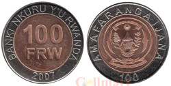 Руанда. 100 франков 2007 год. Герб.