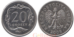 Польша. 20 грошей 2008 год. Герб.