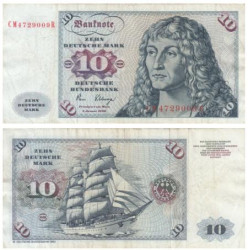 Бона. Германия (ФРГ) 10 марок 1980 год. Молодой человек (Альбрехт Дюрер). (VF)