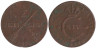  Швеция. 1/2 скиллинга 1829 год. Король Карл XIV Юхан. 