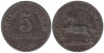  Германия. Брауншвейг. 5 пфеннигов 1918 год. Лошадь. Нотгельд. 