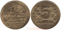Финляндия. 5 марок 1977 год. Ледокол Варма.