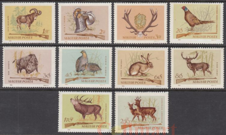  Набор марок. Венгрия 1964 год. Охота. (10 марок) 