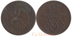 Дания. 2 эре 1907 год. Король Фредерик VIII.
