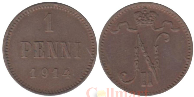  Финляндия. 1 пенни 1914 год. 