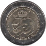  Люксембург. 2 евро 2014 год. 50 лет вступления на престол Герцога Жана. 