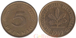 ФРГ. 5 пфеннигов 1989 год. (F)
