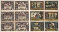 Набор банкнот. Германия. Кальбе (Заале) 50 пфеннигов 1917 год. Нотгельды, 6 штук. (XF)