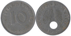 Германия - Третий рейх. 10 рейхспфеннигов 1942 год. (A)