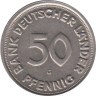  Германия (ФРГ). 50 пфеннигов 1949 год. Женщина, сажающая росток дуба. (G) 