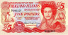  Бона. Фолклендские острова 5 фунтов 2005 год. Елизавета II. (Пресс) 