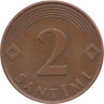  Латвия. 2 сантима 2000 год. 