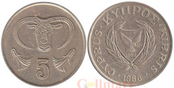 Кипр. 5 центов 1988 год. Бык.