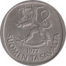  Финляндия. 1 марка 1977 год. Герб. 