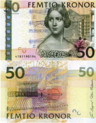 Бона. Швеция 50 крон 2004 год. Енни Линд. (Пресс)