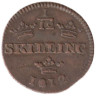  Швеция. 1/12 скиллинга 1812 год. Король Карл XIII. 