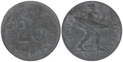 Германия. Цвизель. 20 пфеннигов 1920 год. Лесоруб. Нотгельд.