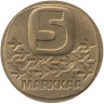  Финляндия. 5 марок 1987 год. Ледокол Урхо. (М) 