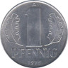  ГДР. 1 пфенниг 1975 год. 