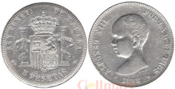 Испания. 5 песет 1888 год.