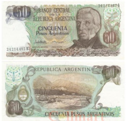 Бона. Аргентина 50 песо 1985 год. Хосе де Сан-Мартин. (Пресс)