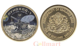 Памятный жетон. Силенд. 10 долларов 2025 год. История Российской космонавтики - Луноход 1. (цветное покрытие)