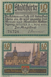Бона. Германия. Хёкстер 10 пфеннигов 1921 год. Нотгельд. (XF)