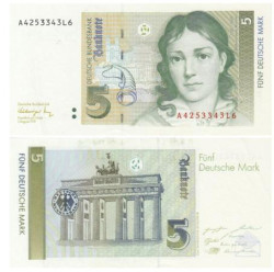 Бона. Германия (ФРГ) 5 марок 1991 год. Беттина фон Арним. (XF)