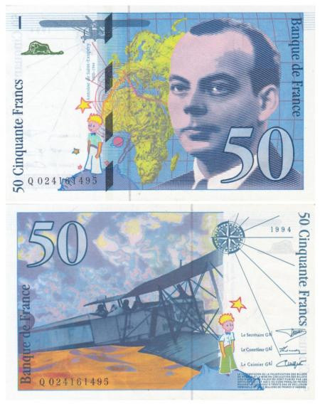  Бона. Франция 50 франков 1994 год. Сент-Экзюпери. (XF) 