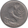  ФРГ. 50 пфеннигов 1950 год. (D) 