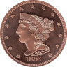  США. Унция меди. Голова свободы 1836. (Вариант 3) 