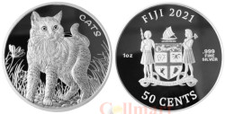 Фиджи. 50 центов 2021 год. Кошка.