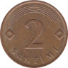  Латвия. 2 сантима 2009 год. 