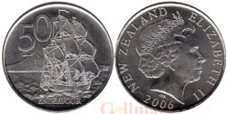 Новая Зеландия. 50 центов 2006 год. Парусник Индевор.