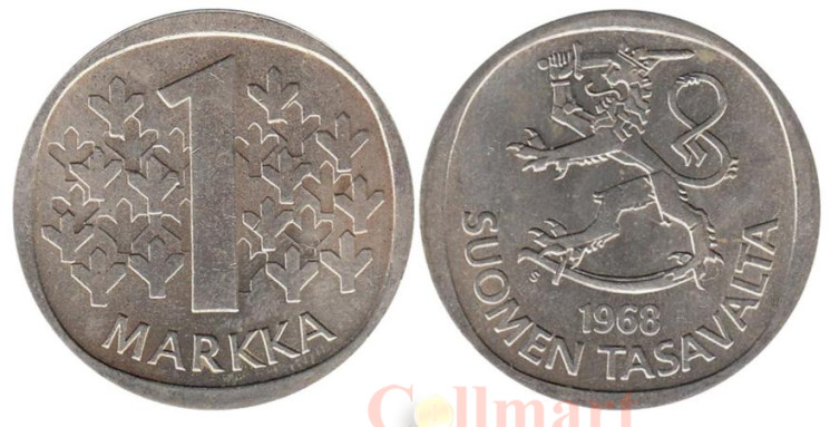  Финляндия. 1 марка 1968 год. 