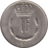  Люксембург. 1 франк 1977 год. Великий герцог Жан. 