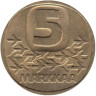  Финляндия. 5 марок 1989 год. Ледокол Урхо. 