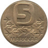  Финляндия. 5 марок 1989 год. Ледокол Урхо. 