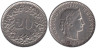  Швейцария. 20 раппенов 1967 год. 