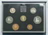  Великобритания. Набор пробных монет 1985 год. (7 штук + жетон Royal Mint, в подарочном буклете) 