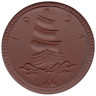  Германия. Саксония. 1 марка 1921 год. Парусник. (нотгельд, керамика) 