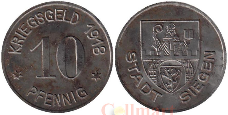  Германия. Зиген. 10 пфеннигов 1918 год. Нотгельд. 