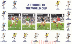 Почтовый блок. Гибралтар. Чемпионат мира по футболу 1998 - Франция.