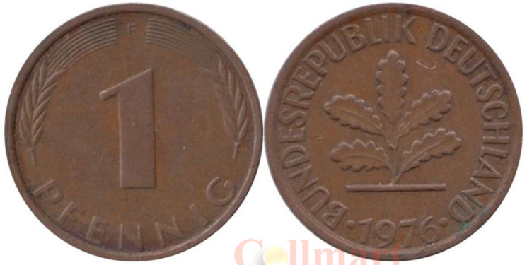  ФРГ. 1 пфенниг 1976 год. (F) 