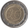  Финляндия. 2 евро 2009 год. 10 лет монетарной политики ЕС (EMU) и введения евро. 