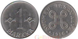Финляндия. 1 марка 1956 год. Квадрат с петлями.