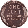  США. Унция меди. Авраам Линкольн цент 1909 года. 
