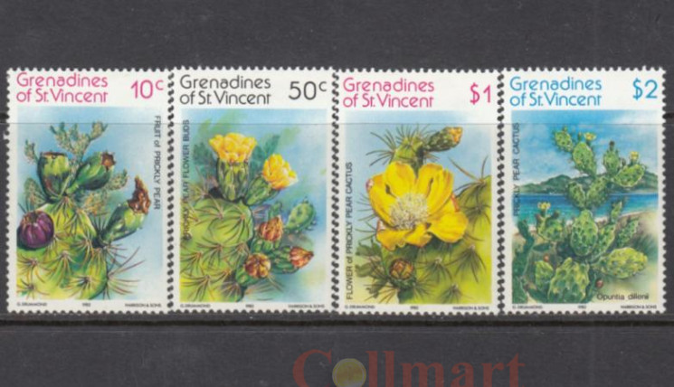  Набор марок. Гренадины Сент-Винсента 1982 год. Кактусы. (4 марки) 