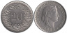  Швейцария. 20 раппенов 1969 год. 