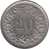  Швейцария. 20 раппенов 1969 год. 